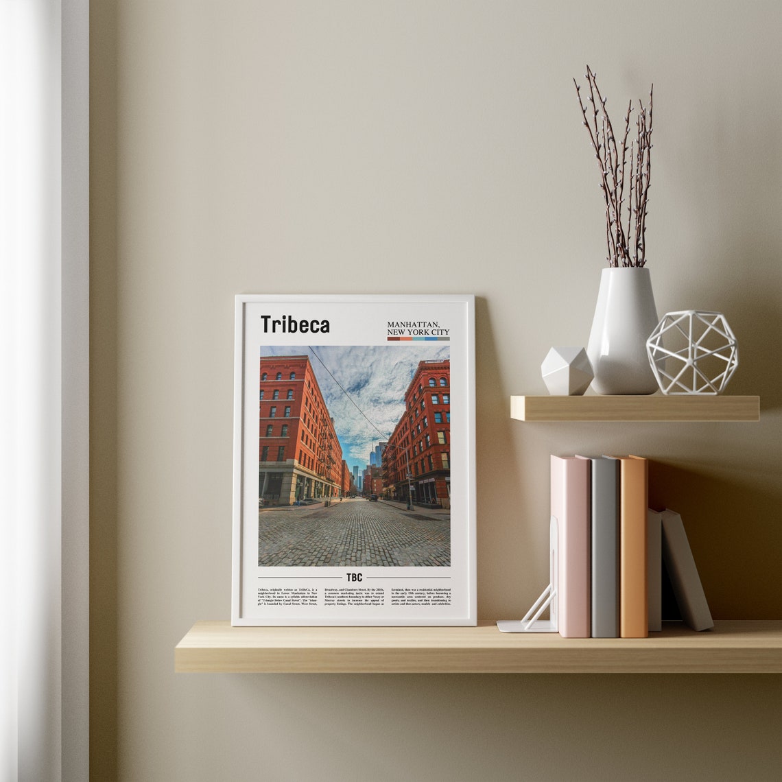 Tribeca Print Tribeca Poster Tribeca Wall Art Oil Painting Poster Colorful City Print City Artwork Travel Artwork Travel Wall Art - Image 4