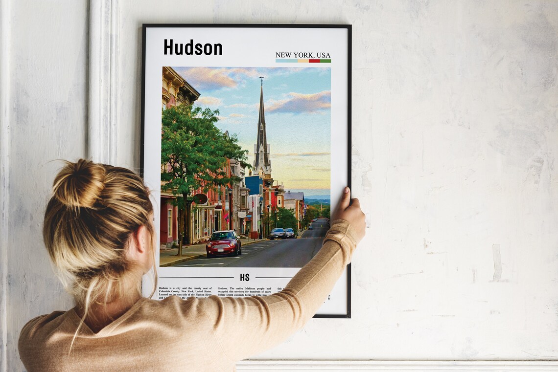 Hudson Colorful City Poster Print, Oil Painting - Image 4