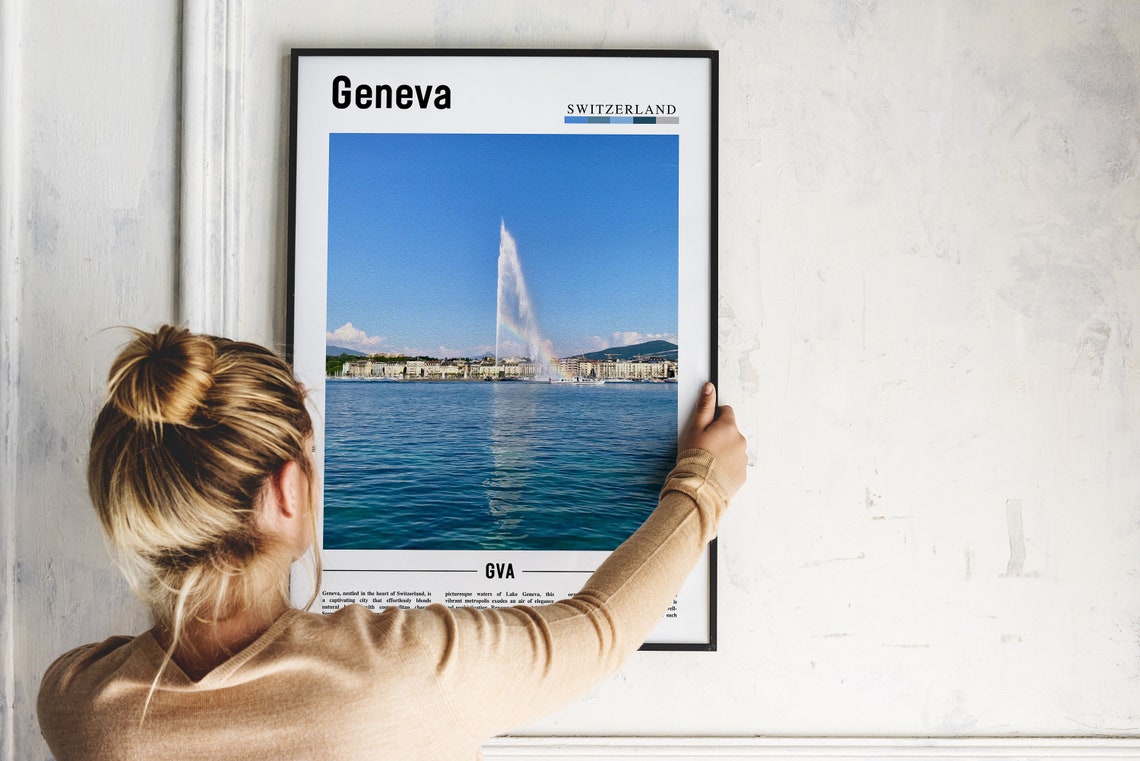 Geneva Poster Geneva Print Geneva Wall Art Europe Photo Europe Poster Europe Print Travel Poster - Image 5