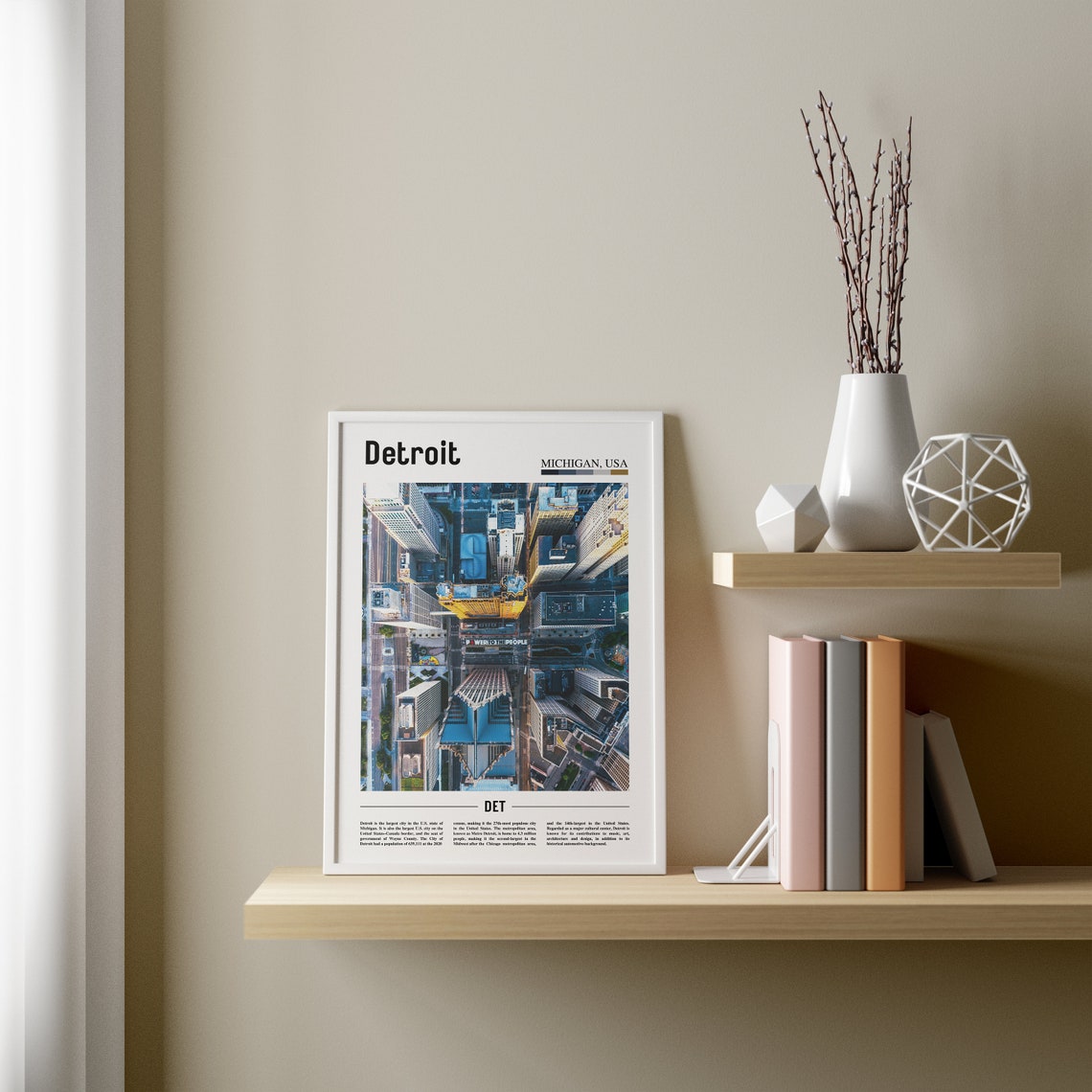 Detroit Print Detroit Poster Detroit Wall Art Oil Painting Poster Colorful City Print City Artwork Travel Artwork Travel Wall Art - Image 3