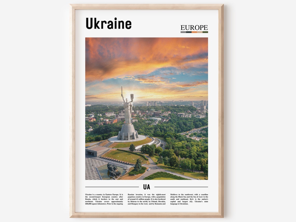 Ukraine Print Ukraine Poster Ukraine Wall Art Oil Painting Poster Colorful City Print City Artwork Travel Artwork Travel Wall Art
