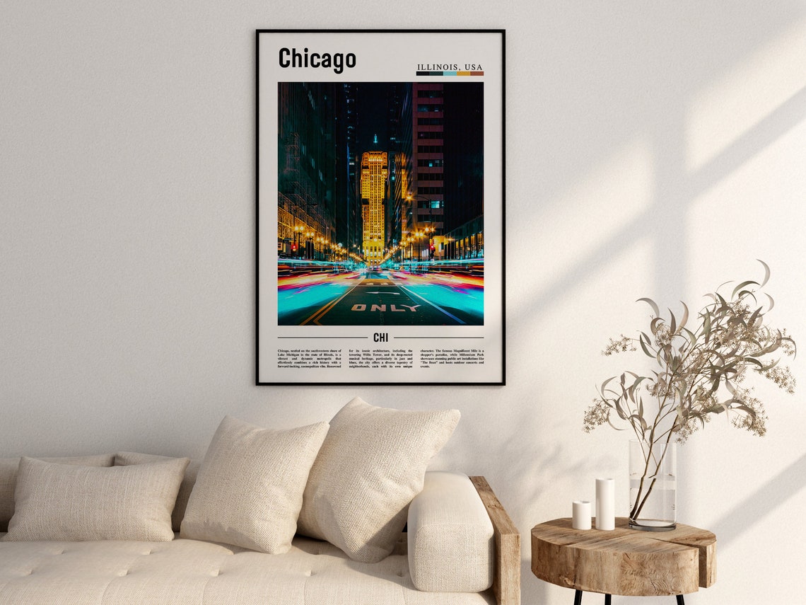 Chicago Print Chicago Poster Chicago Wall Art United States Photo United States Poster United States Print - Image 2