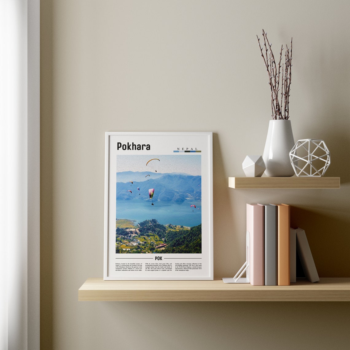 Pokhara Poster Pokhara Print Pokhara Wall Art Asia Print Asia Poster Asia Photo Minimal Travel Poster - Image 3