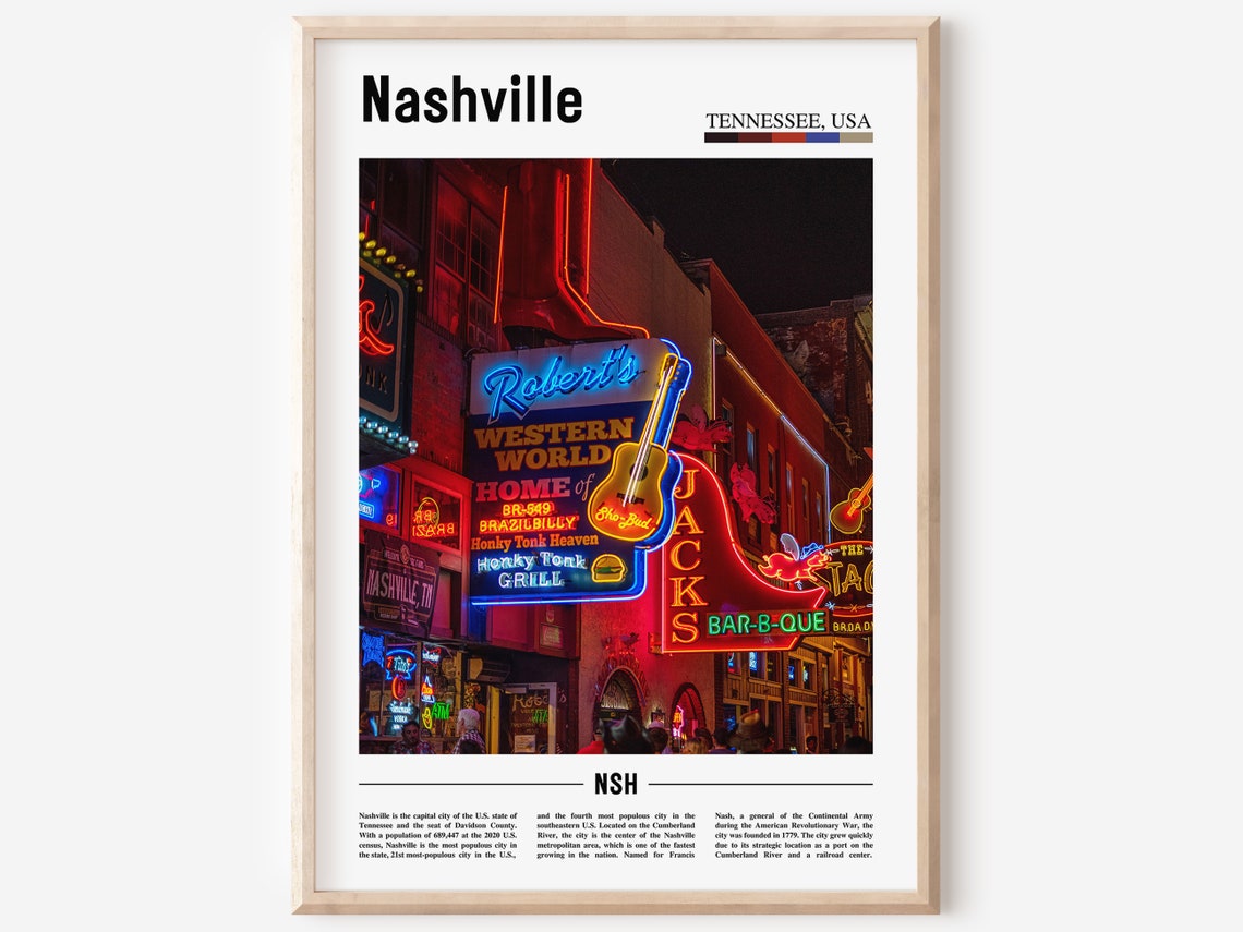 Nashville Print Nashville Poster Nashville Wall Art United States Photo United States Poster United States Print Travel Poster