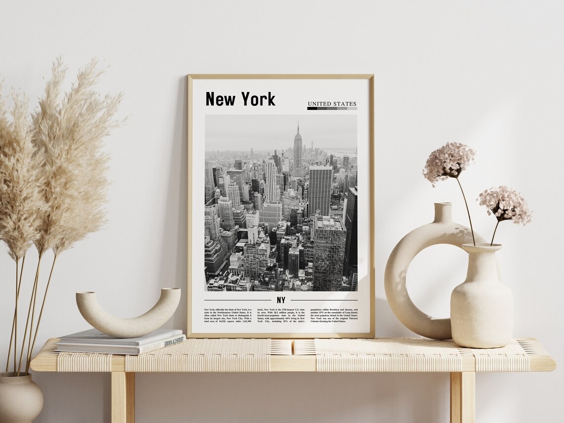 New York Minimal Travel Poster, Black And White - Image 6