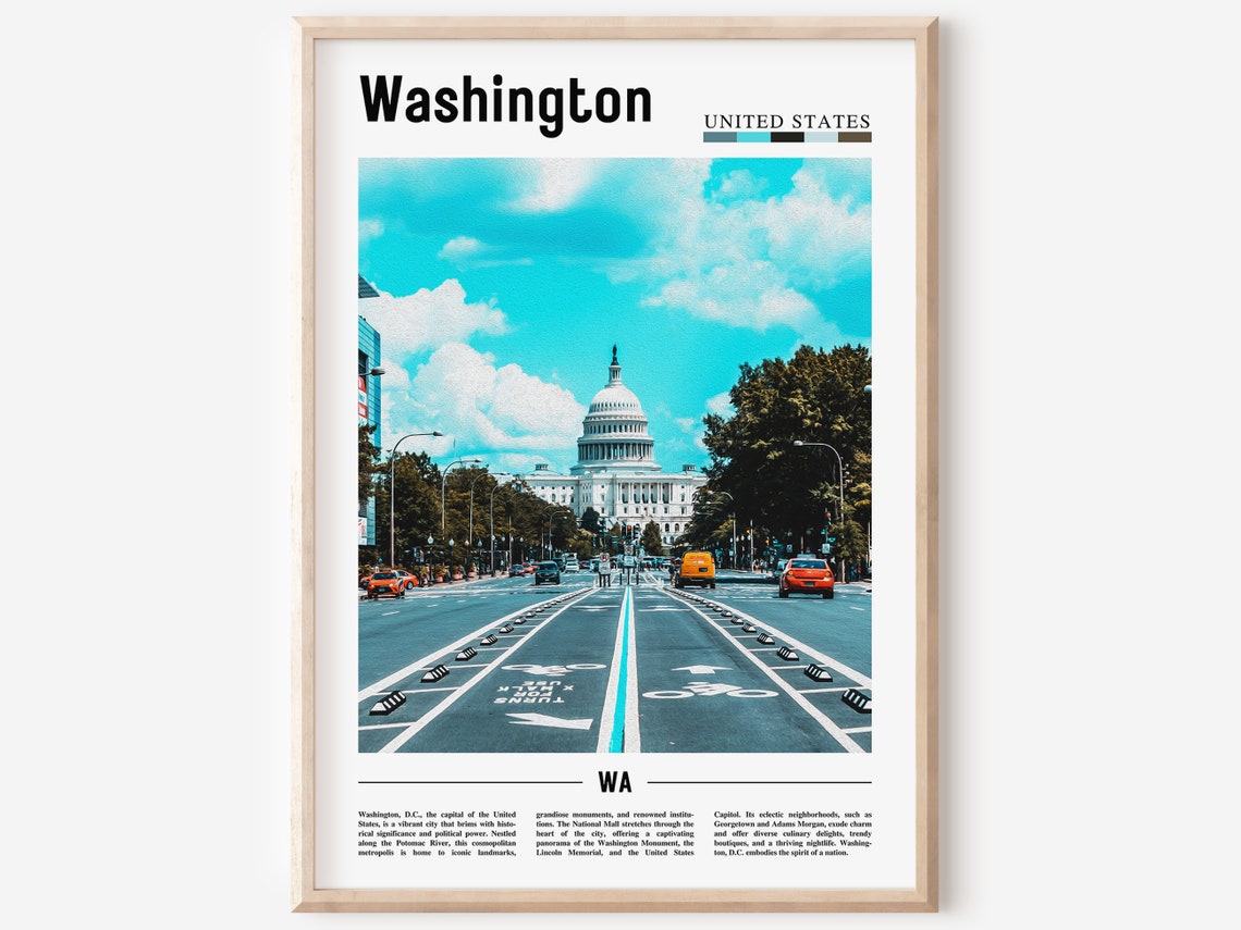 Washington Poster Washington Print Washington Wall Art United States Photo United States Poster United States Print