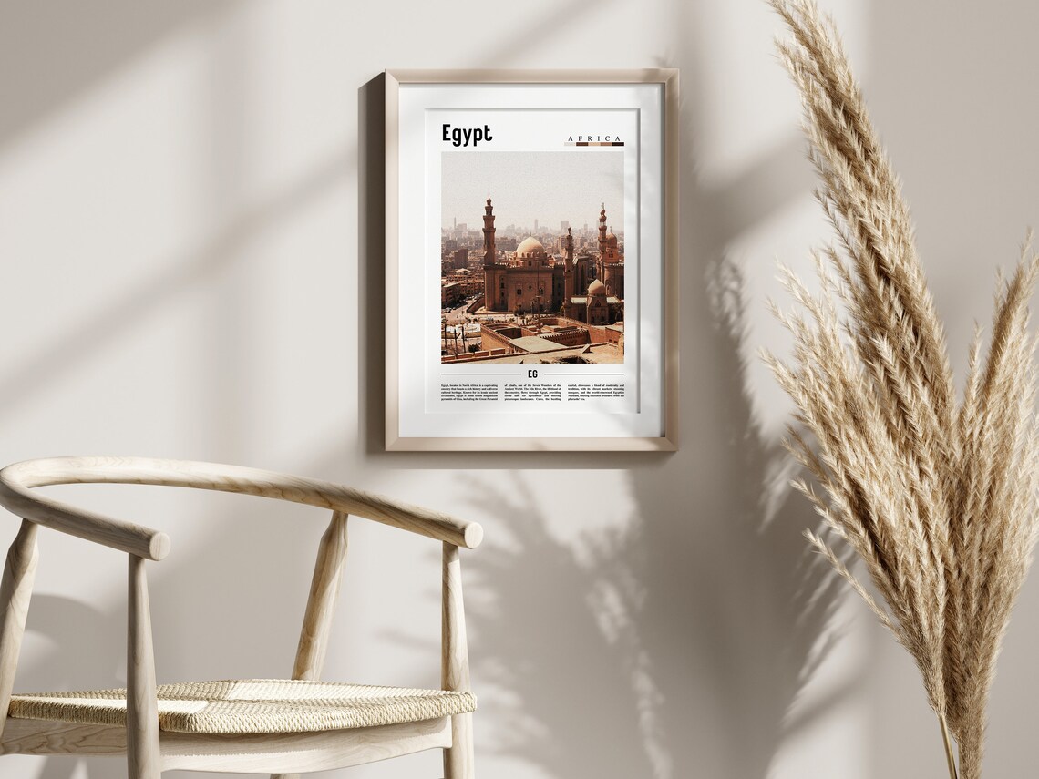 Egypt Minimal Travel Poster, Oil Painting Style - Image 2