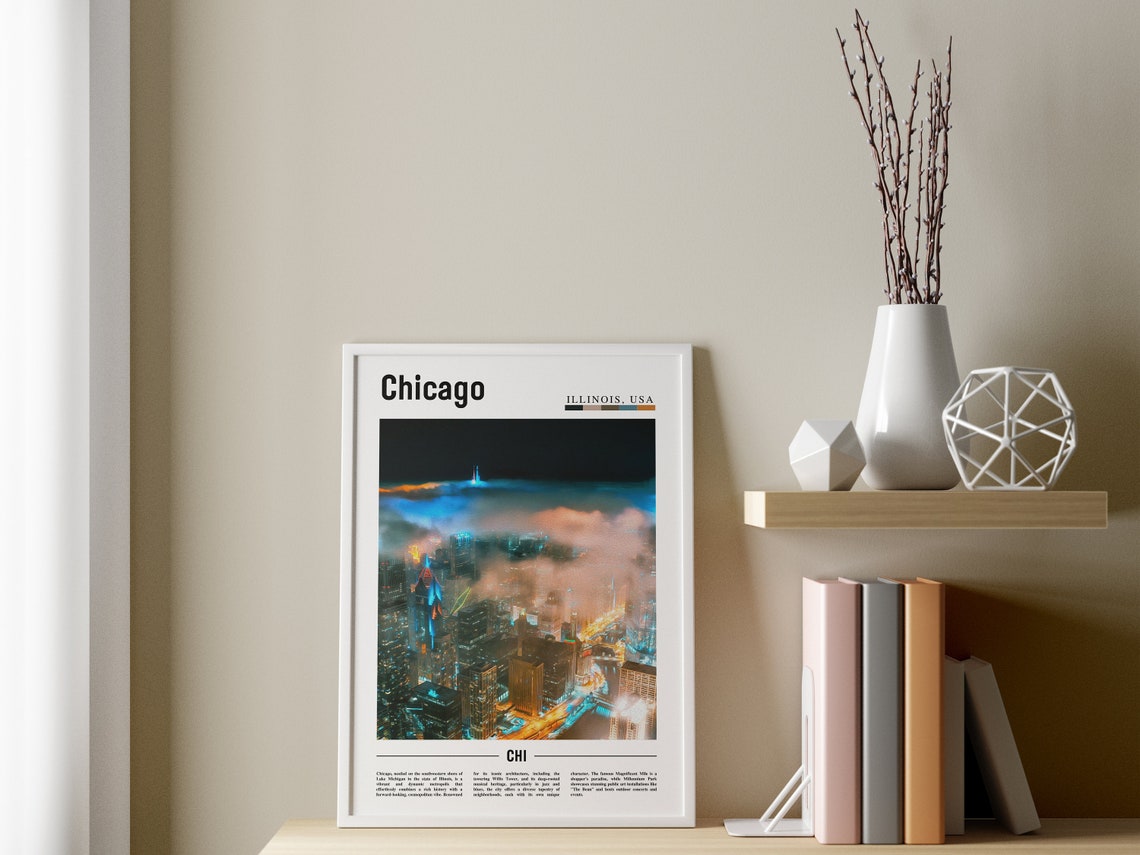 Chicago Print Chicago Poster Chicago Wall Art United States Photo United States Poster United States Print - Image 3