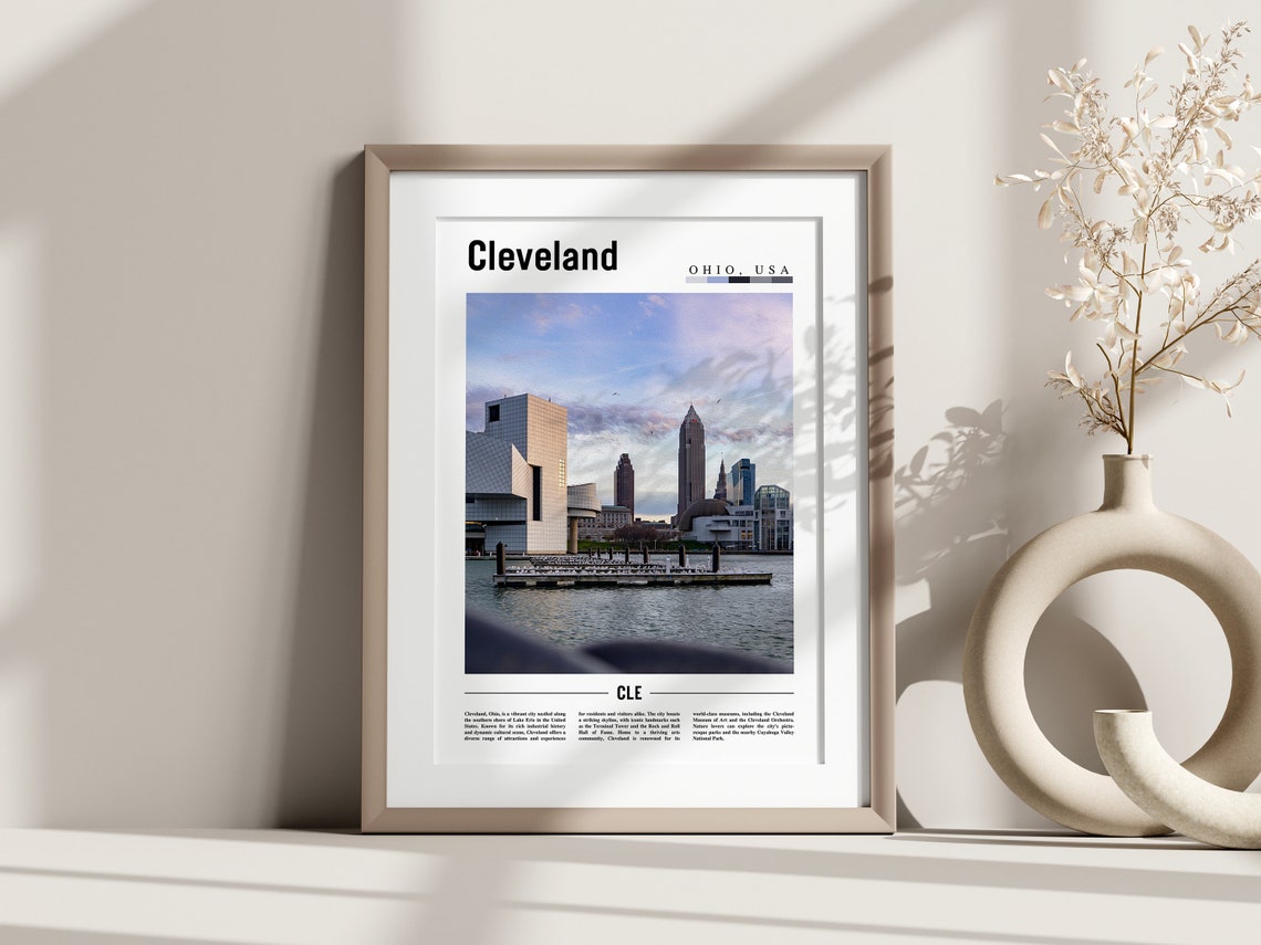 Cleveland Poster Cleveland Print Cleveland Wall Art United States Photo United States Poster United States Print - Image 3