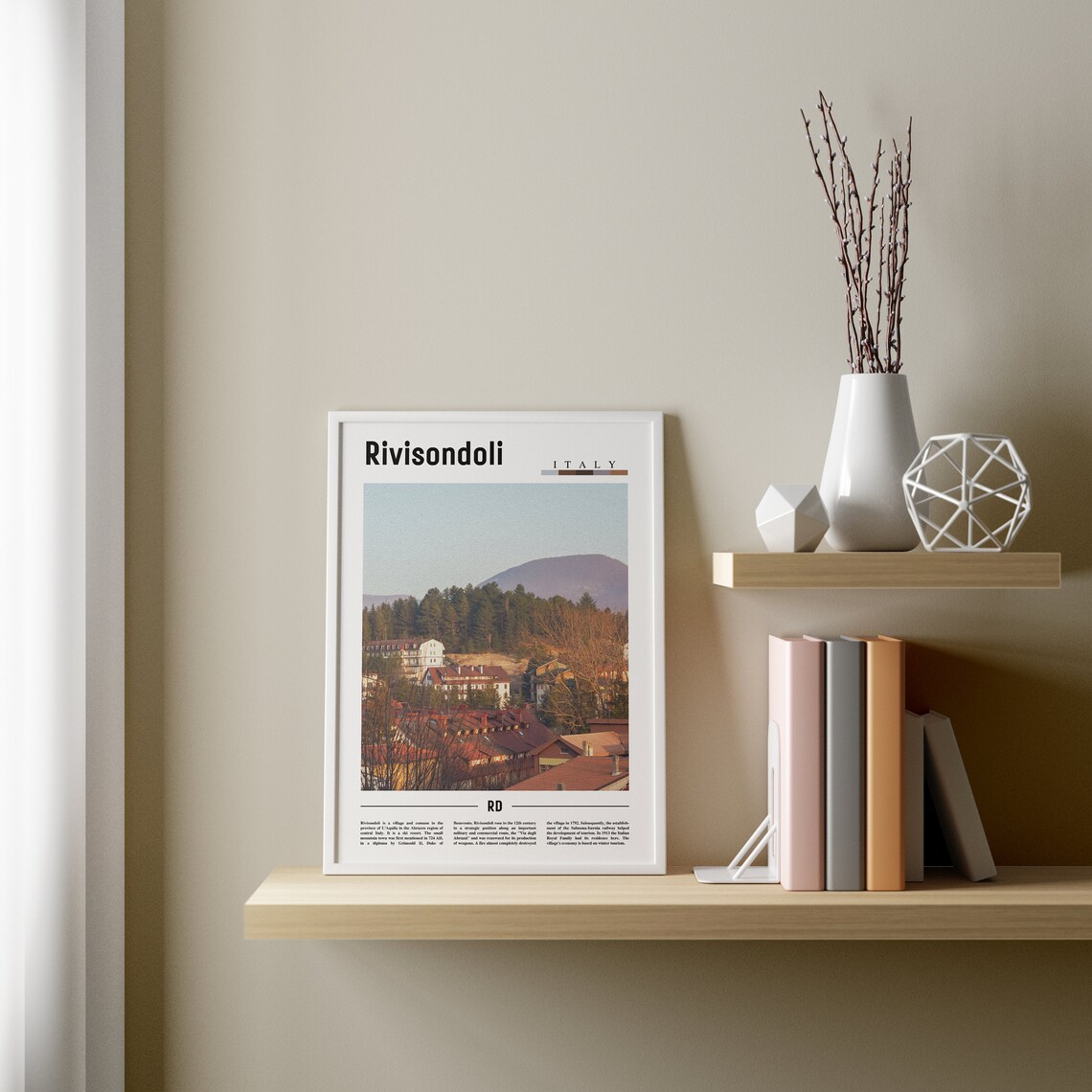 Rivisondoli Minimal Travel Poster, Oil Painting - Image 2