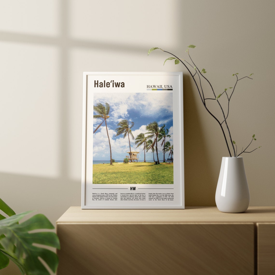 Haleiwa Print Haleiwa Poster Haleiwa Wall Art Oil Painting Poster Colorful City Print City Artwork Travel Artwork Travel Wall Art - Image 2