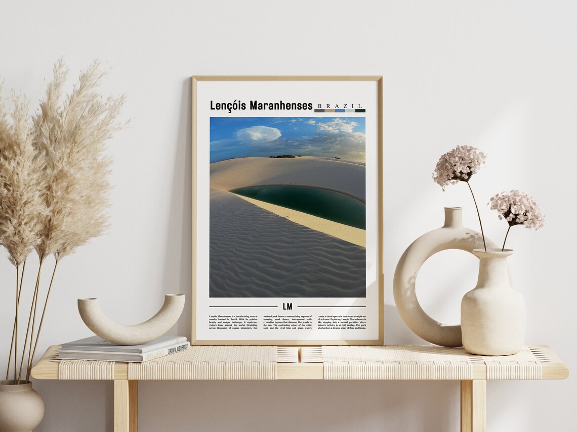 Lenis Maranhenses Minimal Travel Poster, Oil Painting - Image 6