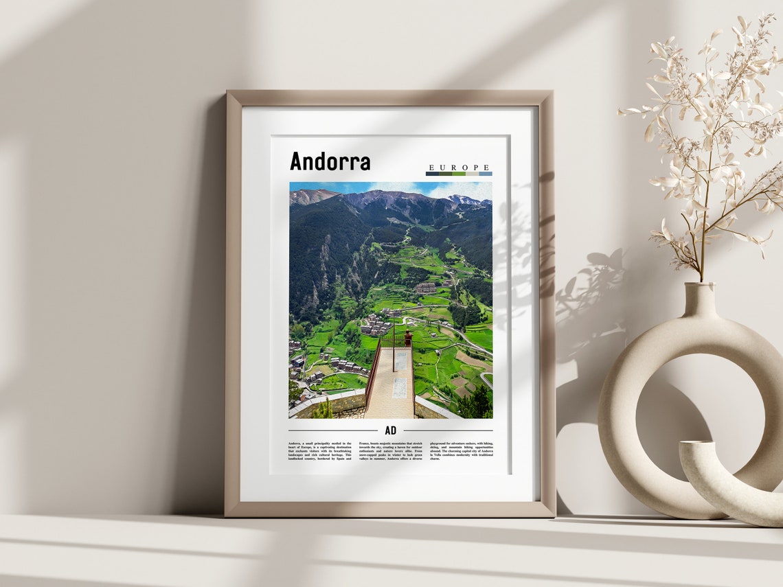 Andorra Poster Andorra Print Andorra Wall Art Europe Photo Europe Poster Europe Print Travel Poster - Image 3