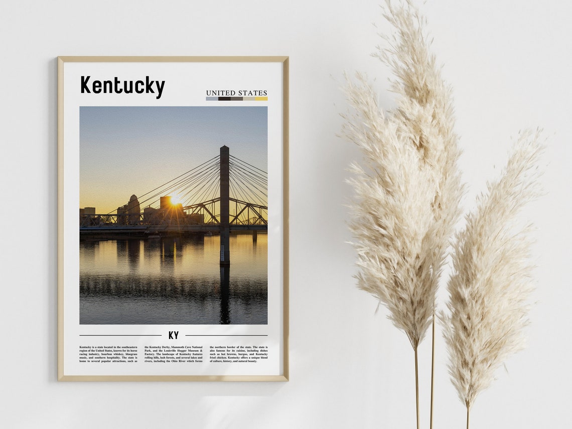 Kentucky Poster Kentucky Print Kentucky Wall Art United States Photo United States Poster United States Print - Image 3