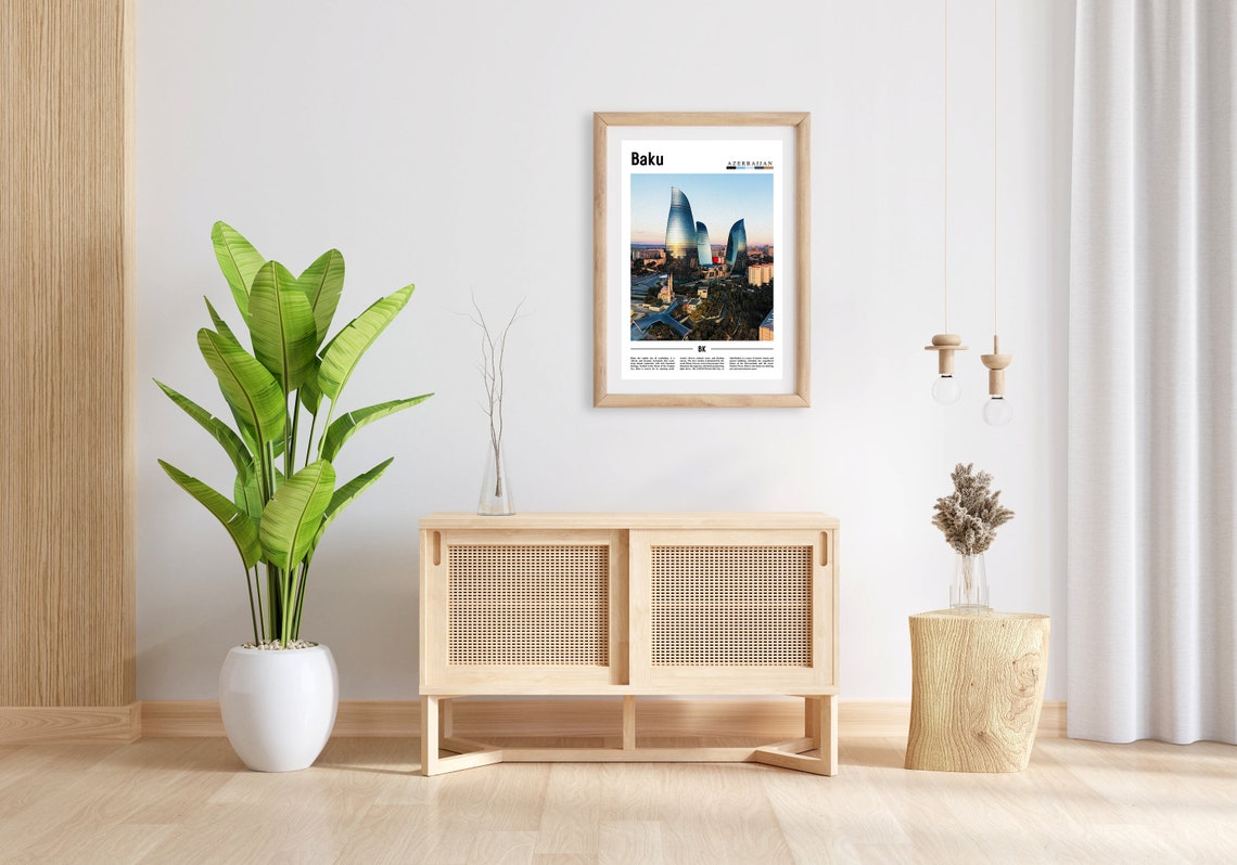 Baku Poster Baku Print Baku Wall Art Asia Print Asia Poster Asia Photo Minimal Travel Poster - Image 4