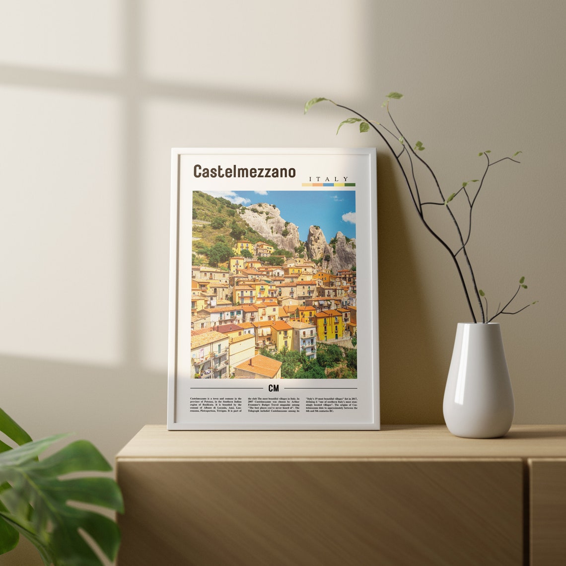 Castelmezzano Print Castelmezzano Poster Castelmezzano Wall Art Oil Painting Poster City Print City Artwork Travel Artwork Travel Art - Image 2