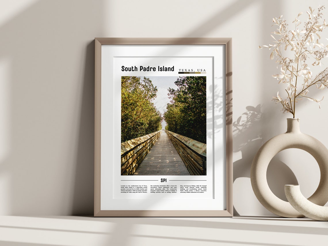 South Padre Island Poster South Padre Island Print South Padre Island Wall Art Minimal Travel Print Oil Painting Poster - Image 3