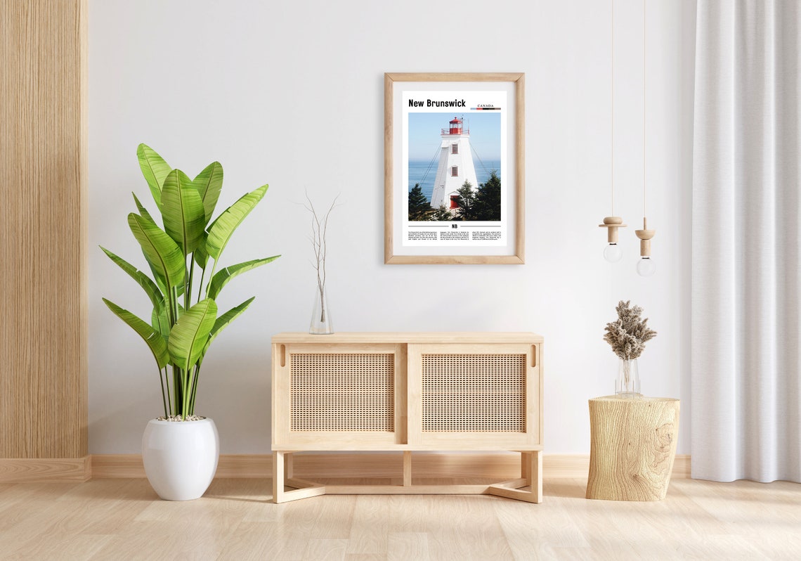 New Brunswick Print New Brunswick Poster New Brunswick Wall Art Minimal Travel Print Minimal City Poster Travel Oil Painting Poster - Image 4