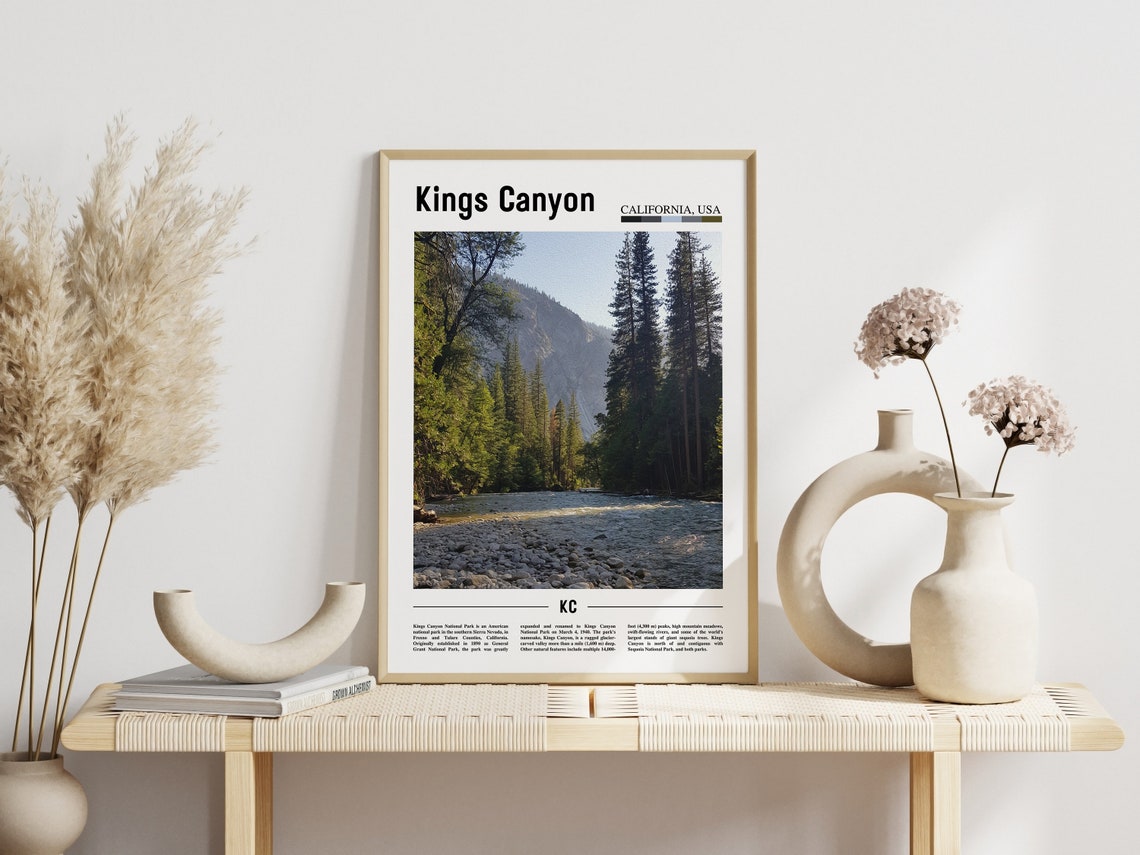 Kings Canyon Print Kings Canyon Poster Kings Canyon Wall Art Minimal Travel Print Minimal City Poster Destination Oil Painting Poster - Image 5