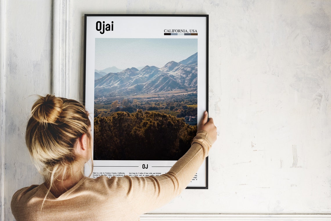 Ojai Print Ojai Poster Ojai Wall Art Minimal Travel Print Minimal City Poster Travel Destination Colorful City Print Oil Painting Poster - Image 4