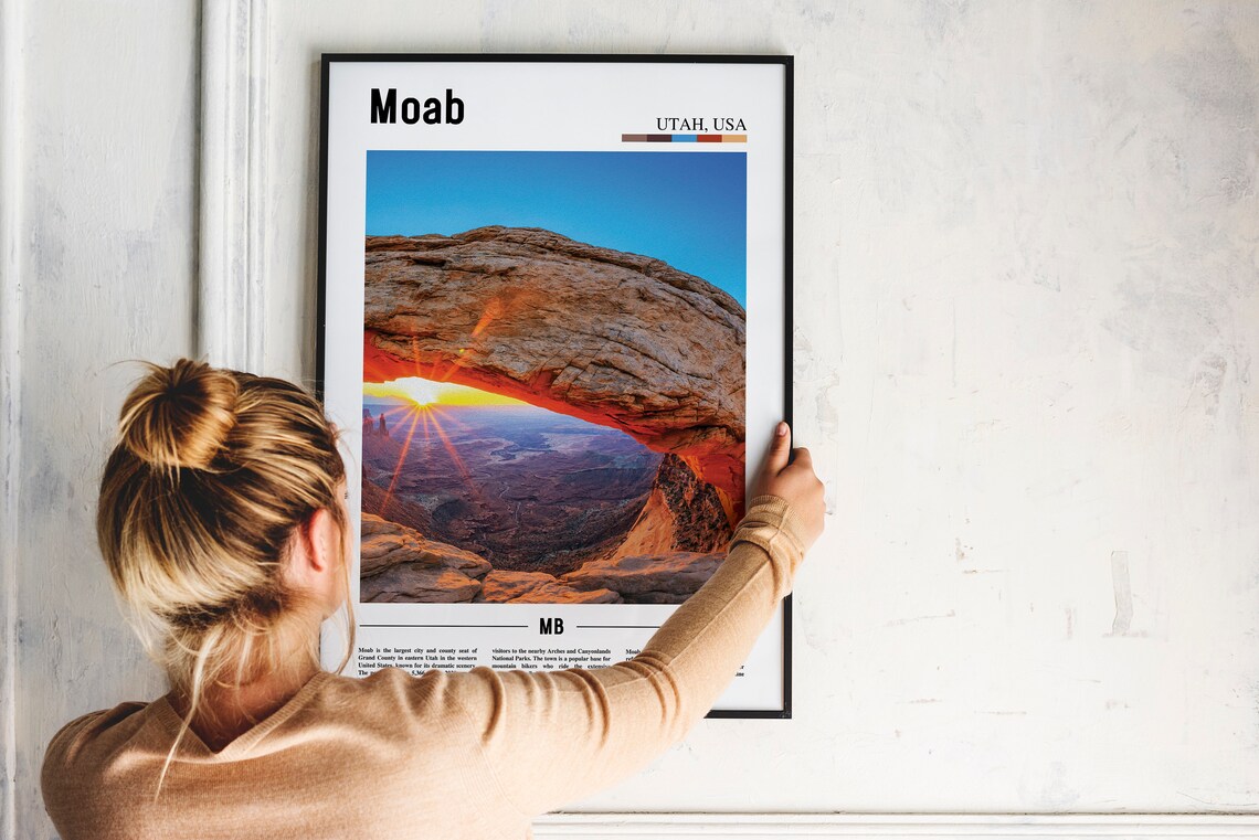 Moab Oil Painting Poster, Colorful City Artwork - Image 4