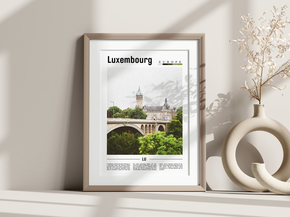 Luxembourg Poster Luxembourg Print Luxembourg Wall Art Europe Photo Europe Poster Europe Print Travel Poster - Image 3