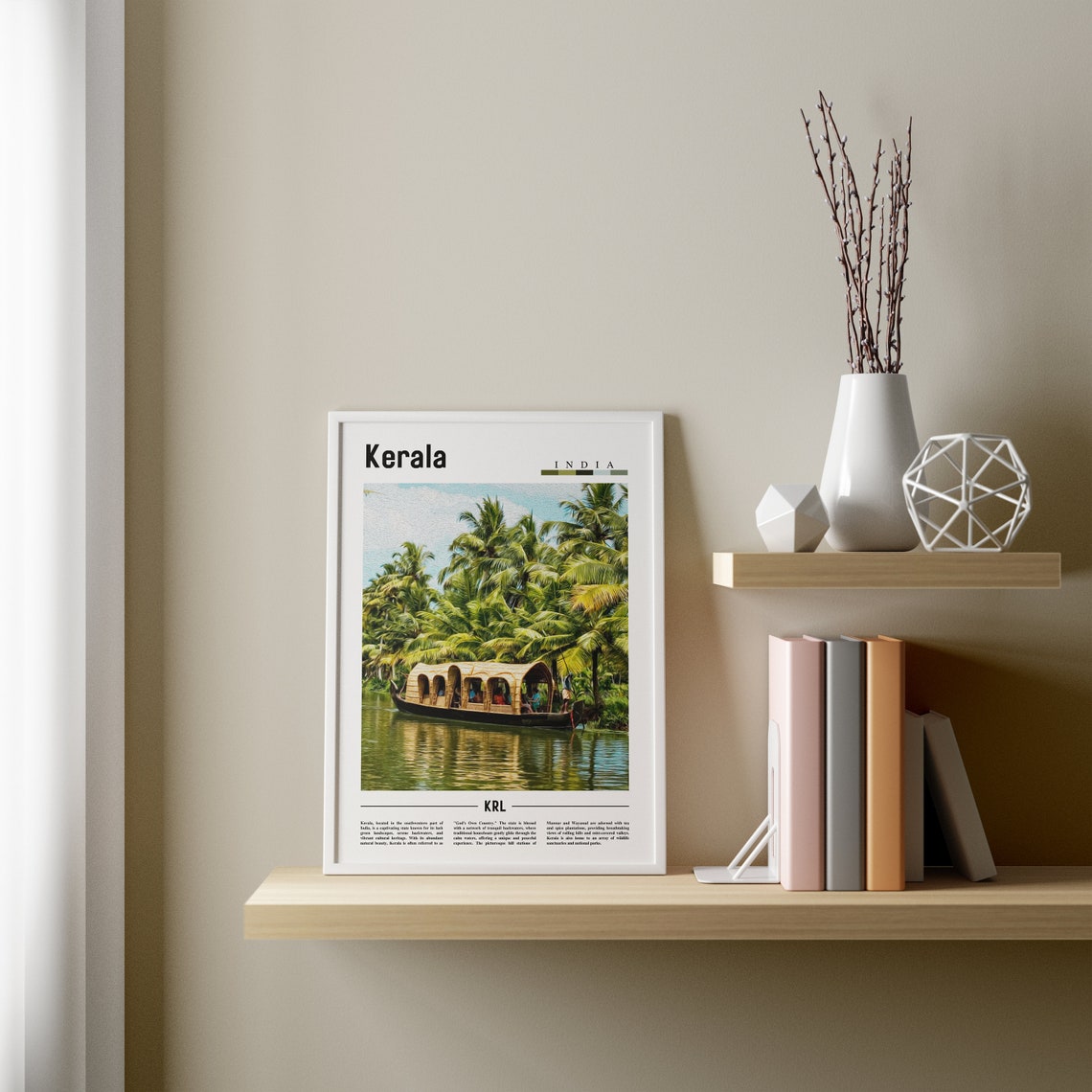 Kerala Poster Kerala Print Kerala Wall Art Asia Print Asia Poster Asia Photo Minimal Travel Poster - Image 3