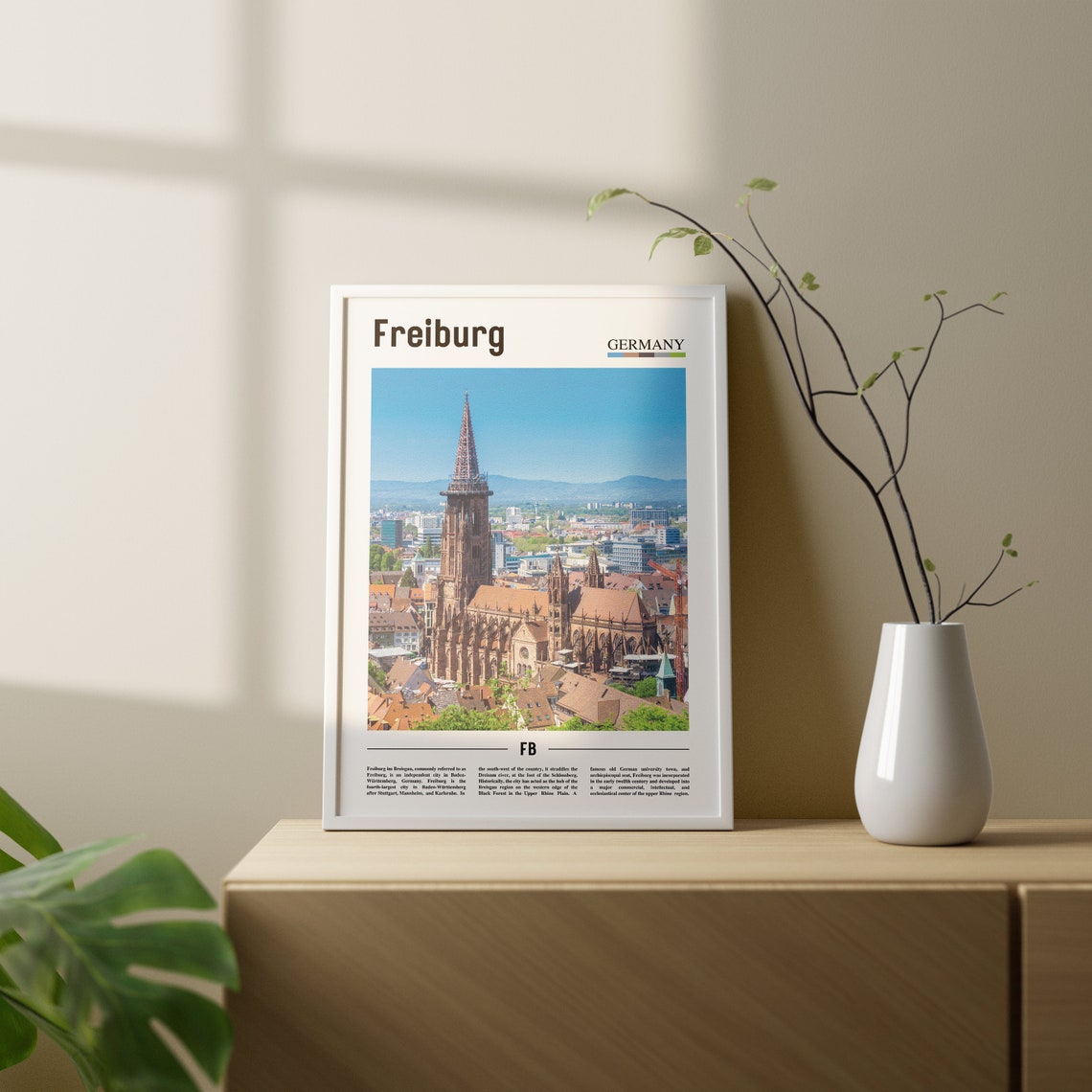 Freiburg Print Freiburg Poster Freiburg Wall Art Oil Painting Poster Colorful City Print City Artwork Travel Artwork Travel Wall Art - Image 3