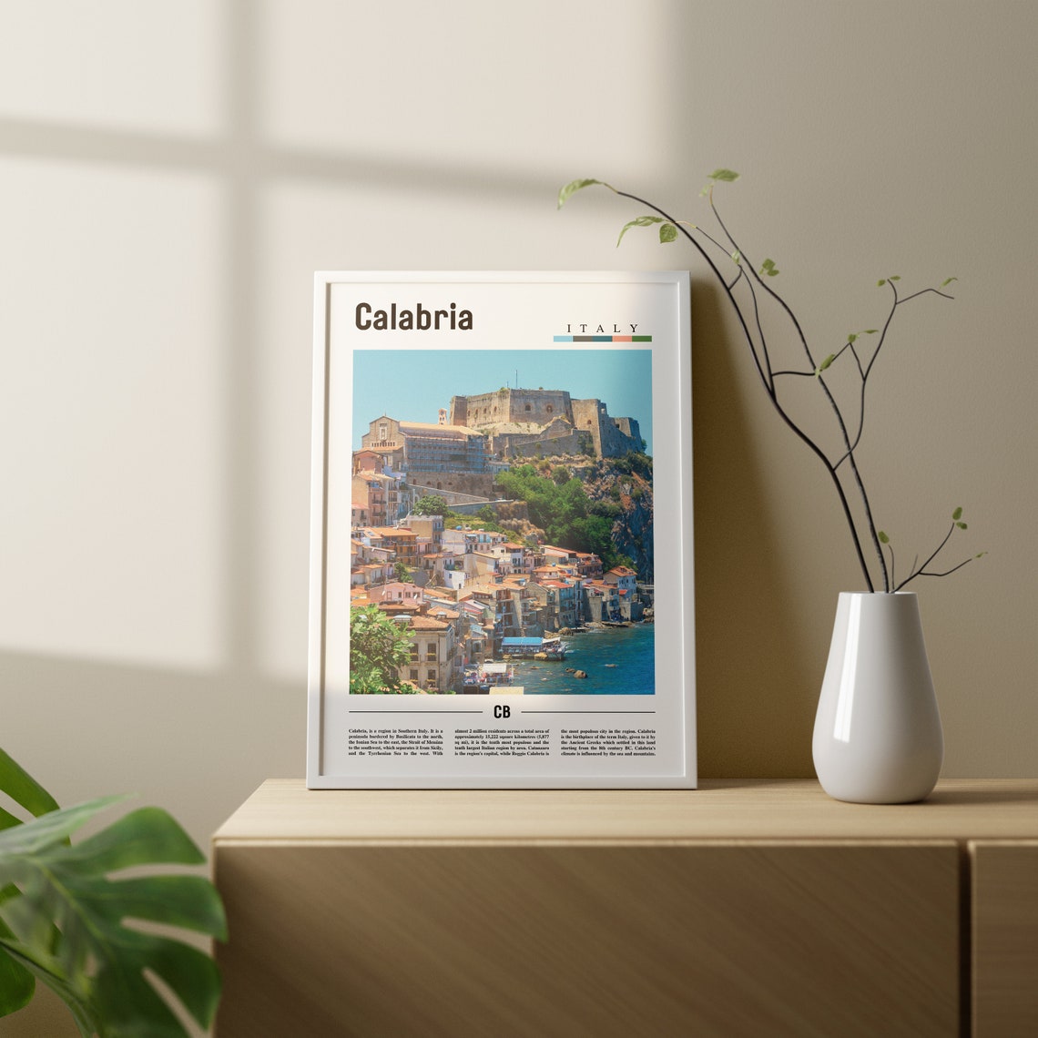 Calabria Print Calabria Poster Calabria Wall Art Italy Photo Italy Poster Italy Print Italy Wall Art Minimal Travel Poster - Image 3