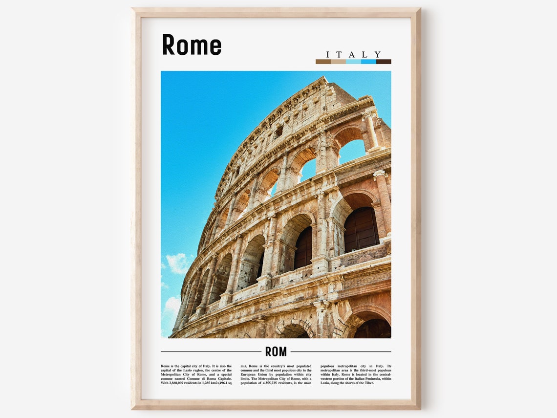 Rome Poster Rome Print Rome Wall Art Italy Photo Italy Poster Italy Print Italy Wall Art Minimal Travel Poster