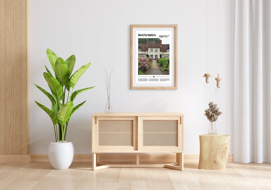 Hertfordshire Minimal Travel Poster, Oil Painting - Image 4