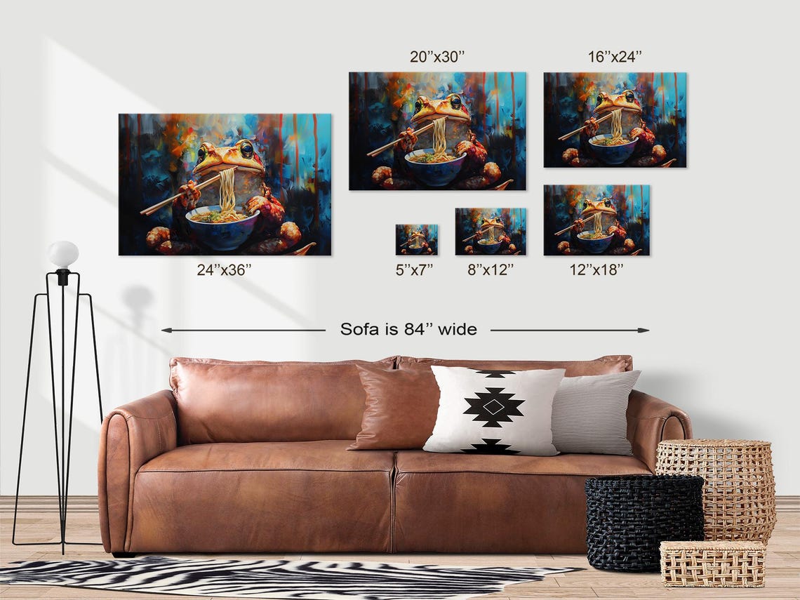 Maximalist Eclectic Toad Ramen Print Bold Altered Animal Portrait Fantasy Fun Colorful Renaissance Rustic Art - Image 3