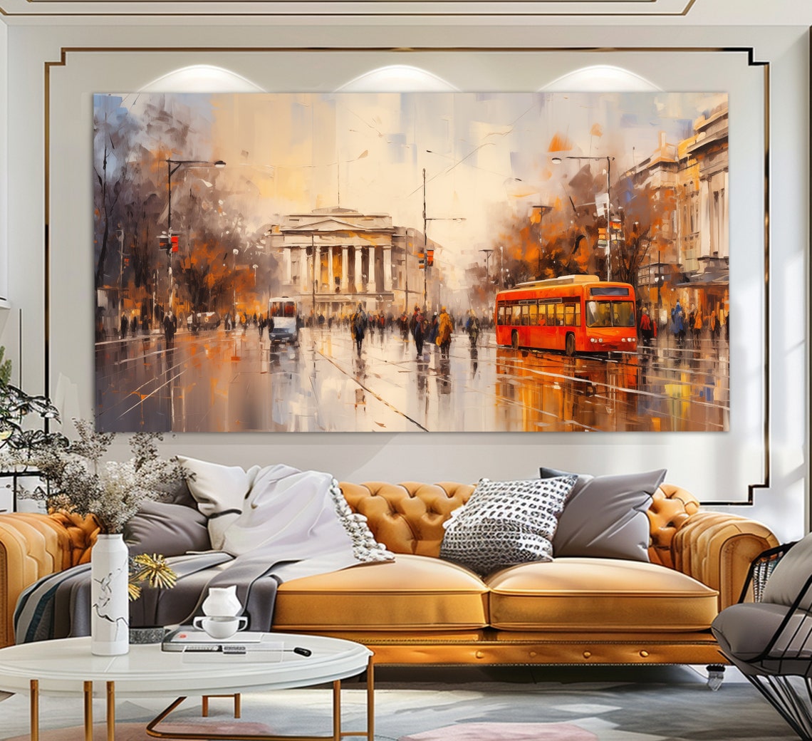 Skopje Print In A Vintage Oil Painting Style Abstract Skopje Wall Art Skopje Painting North Macedonia Wall Art Macedonia - Image 5