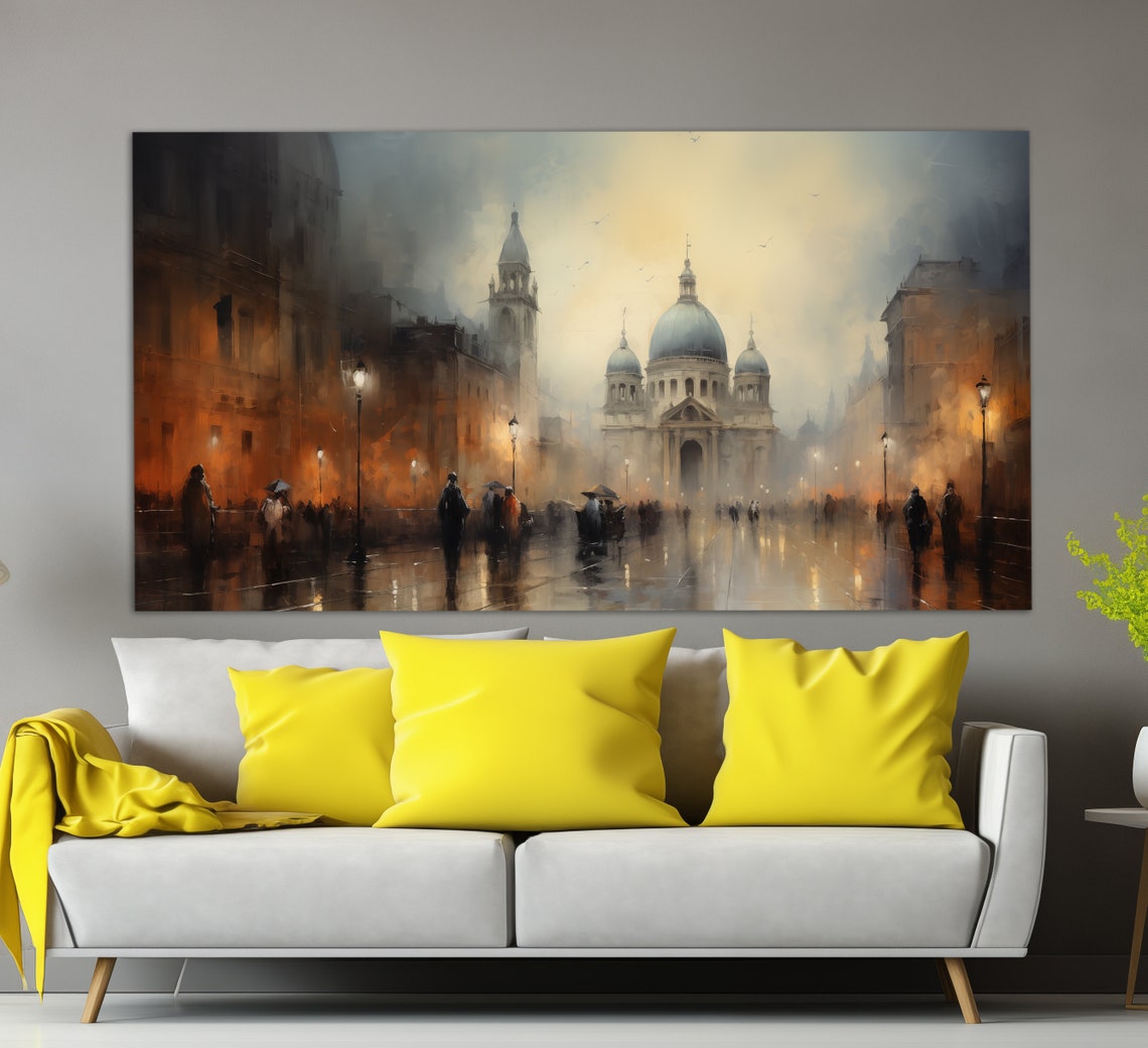 Milan Print In A Vintage Oil Painting Style Abstract Milan Wall Art Milan Painting Italian Wall Art Italy Art - Image 4