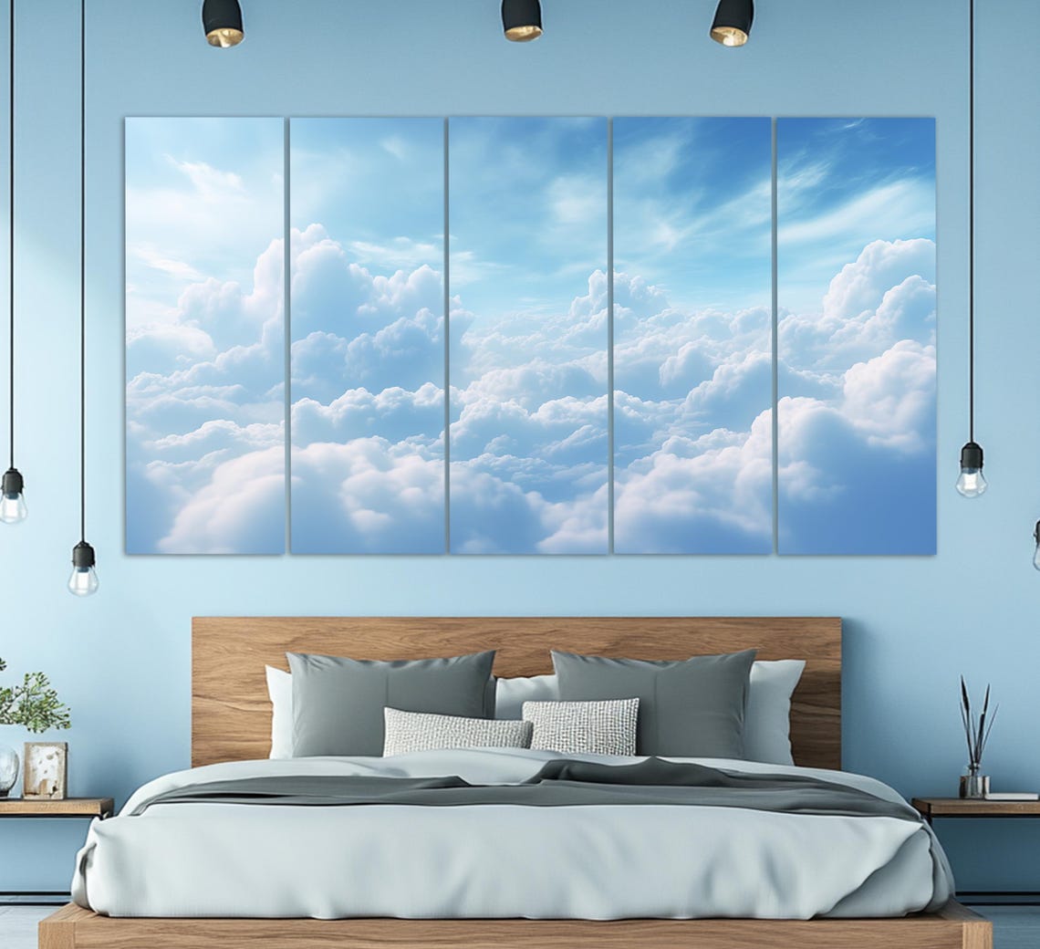 Clouds In The Sky Print Sky Wall Art Bedroom Wall Decor Clouds Painting Clouds Wall Art Clouds Print