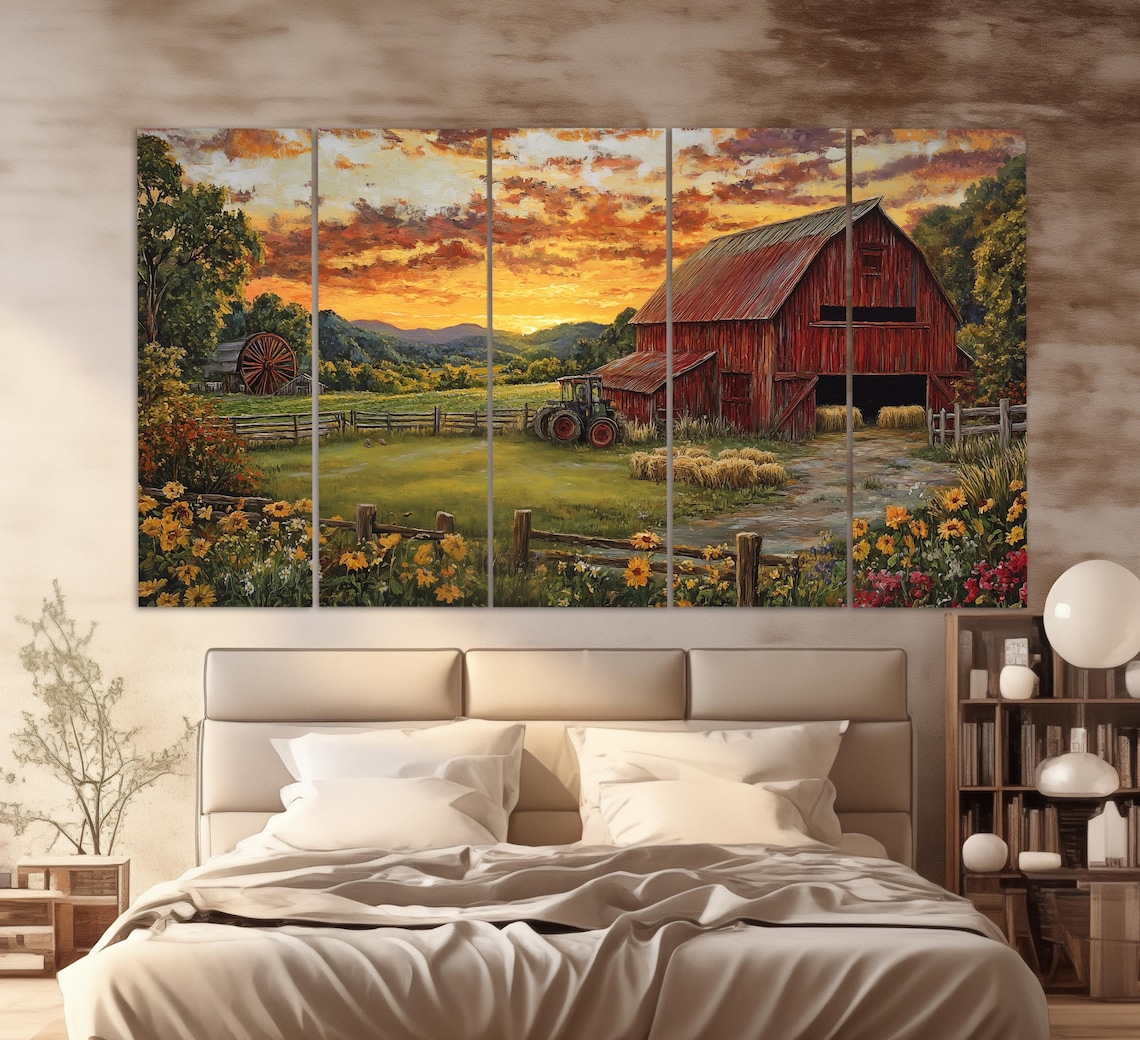 Retro Rural Barn Art Print, Rustic Farmhouse Decor - Image 2