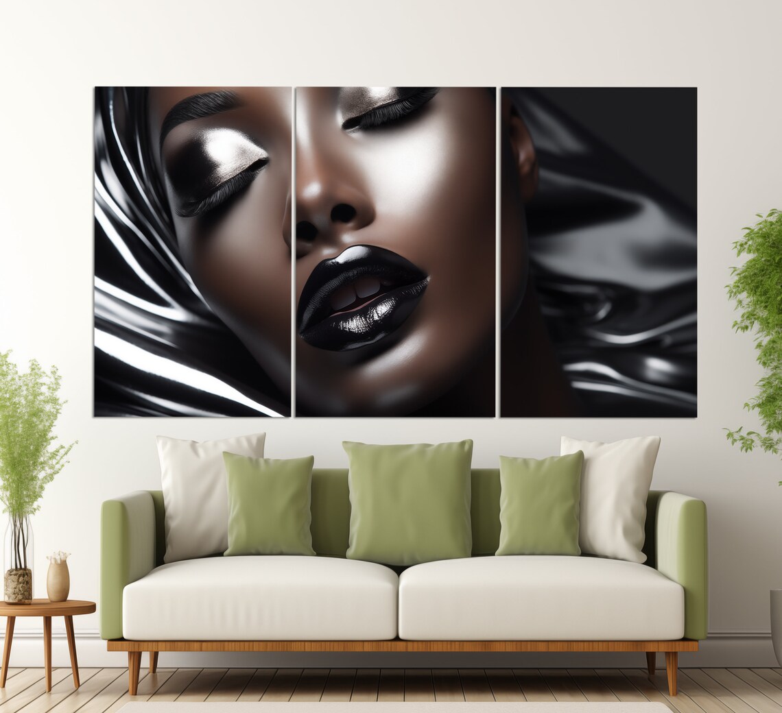Abstract African Fashion Model, Makeup Studio Art Print - Image 3