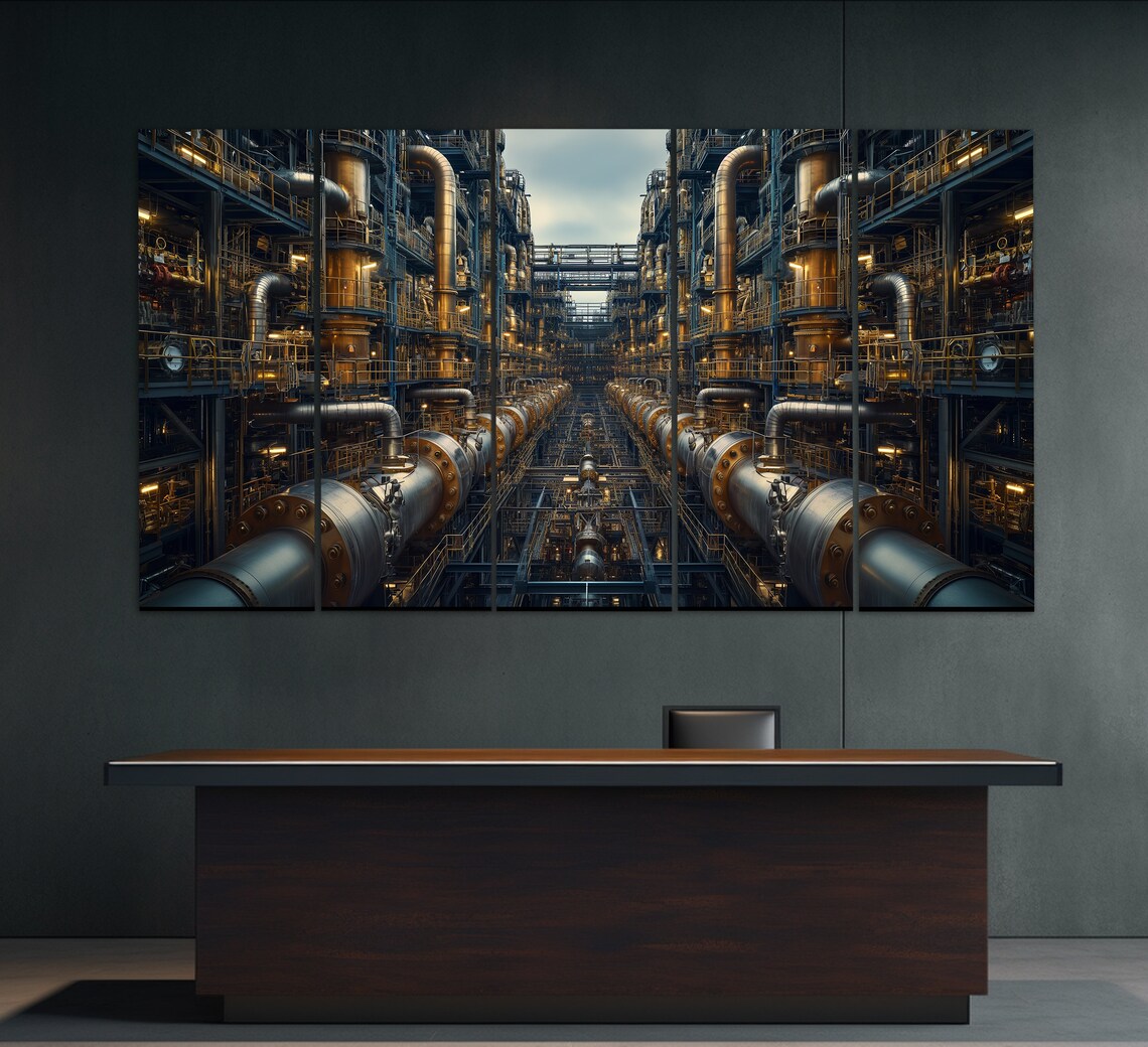 Industrial Abstract Factory Art Print, Engineer Office - Image 6