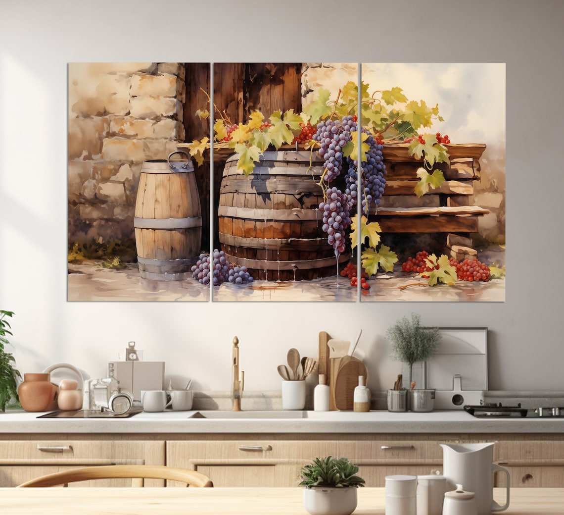 Old Wine Barrel Vintage Wine Wall Decor Print - Image 3