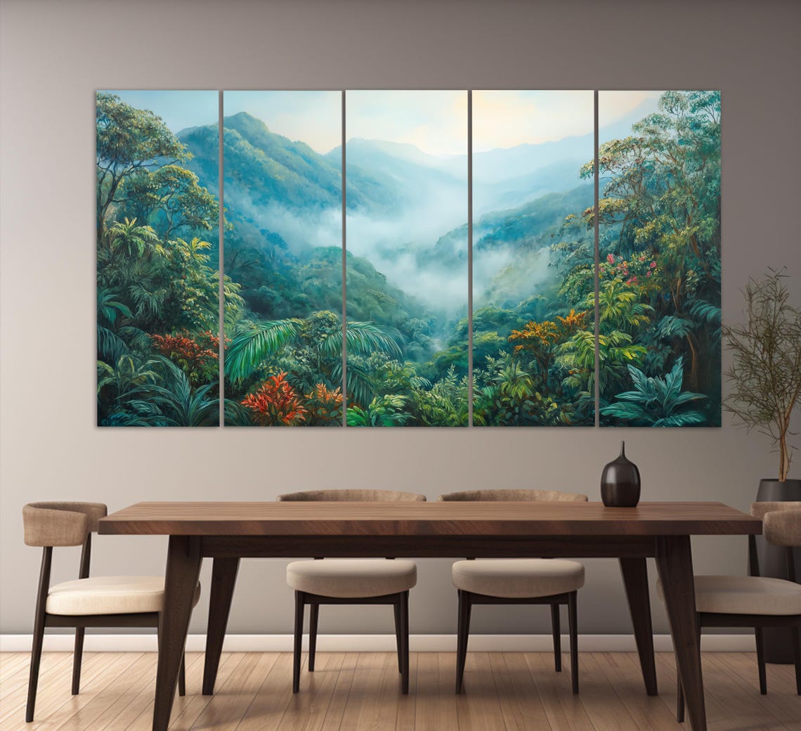 Monteverde Cloud Forest Misty Green Mountain Valley Costa Rica Poster - Image 2