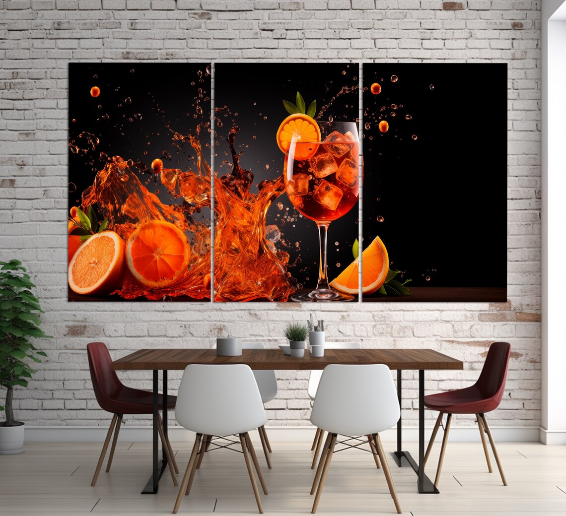 Aperol Spritz Abstract Cocktail Bar Art Print - Image 2
