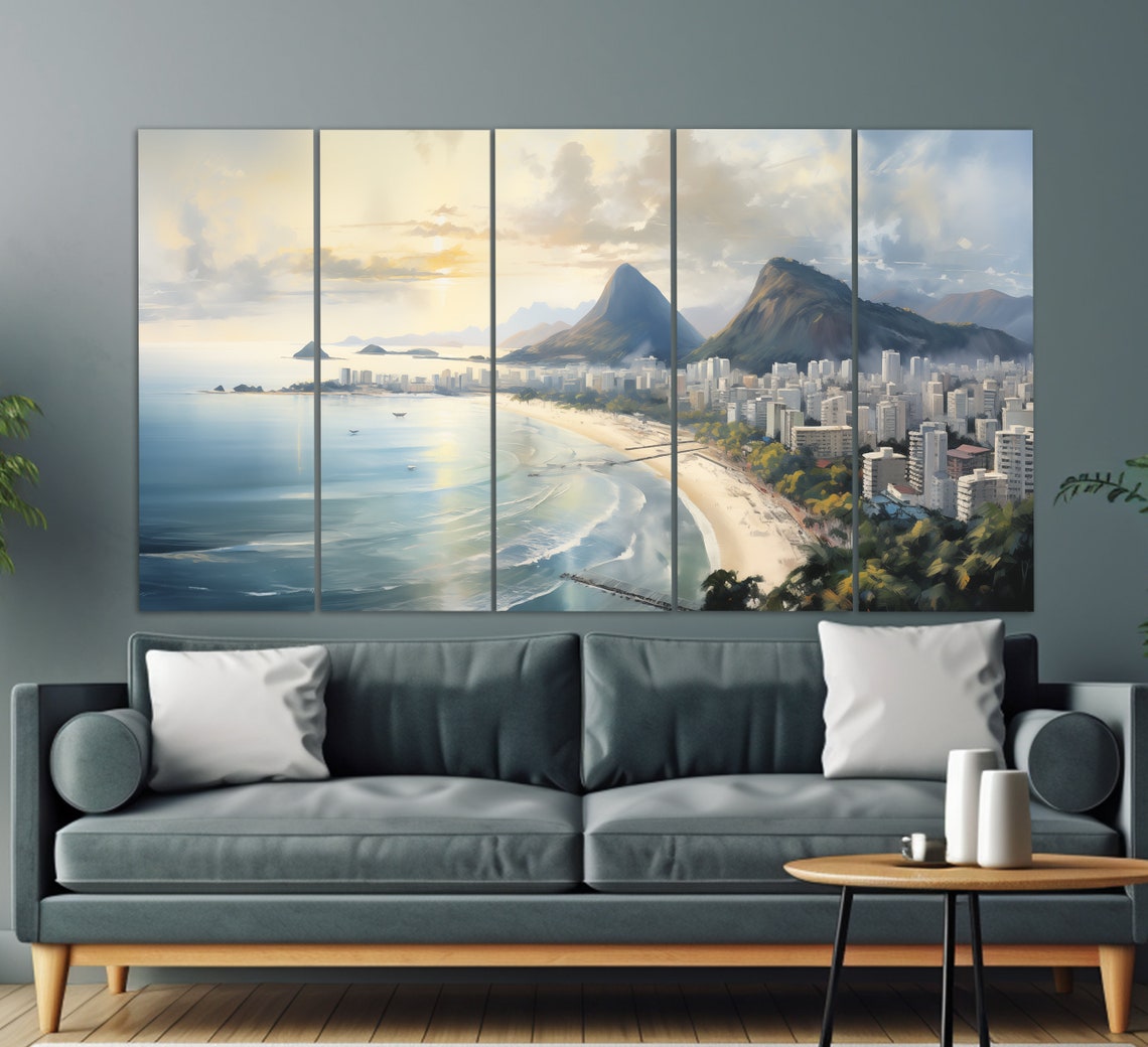 Rio de Janeiro Beach Skyline Mountain Views Brazil Travel Poster - Image 2