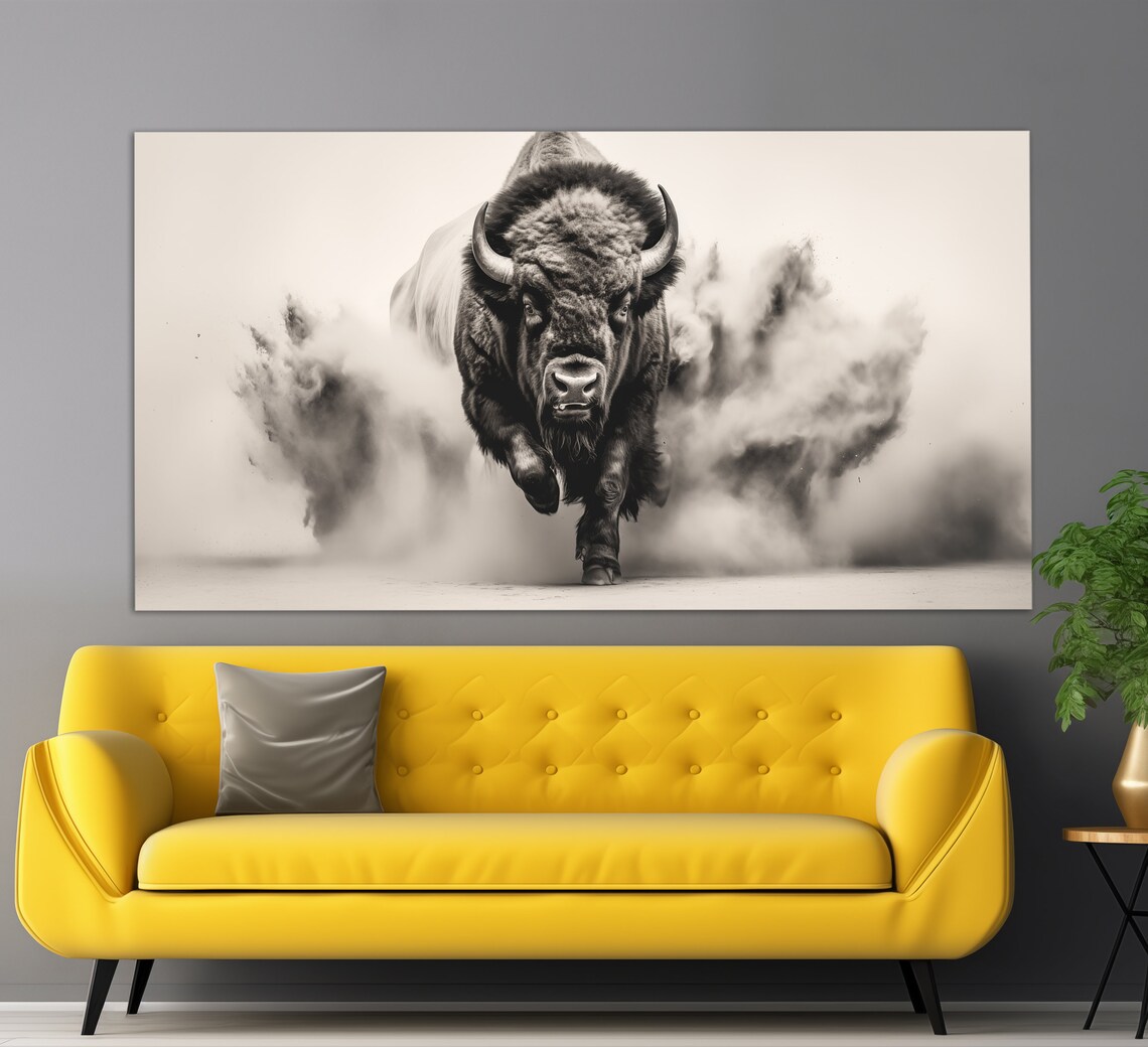 Bison Print, Black And White Animal Art Print - Image 3