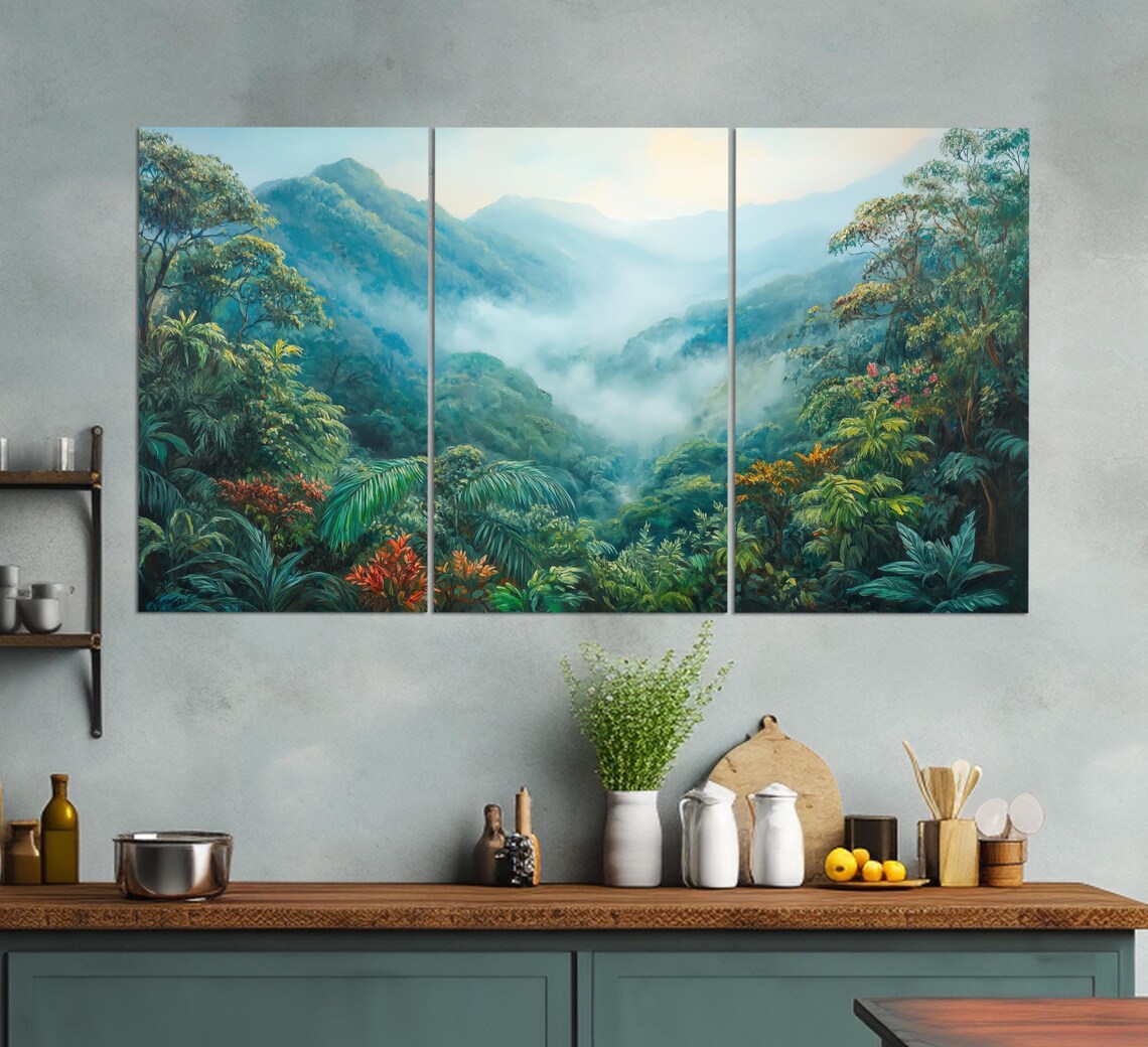 Monteverde Cloud Forest Misty Green Mountain Valley Costa Rica Poster - Image 6