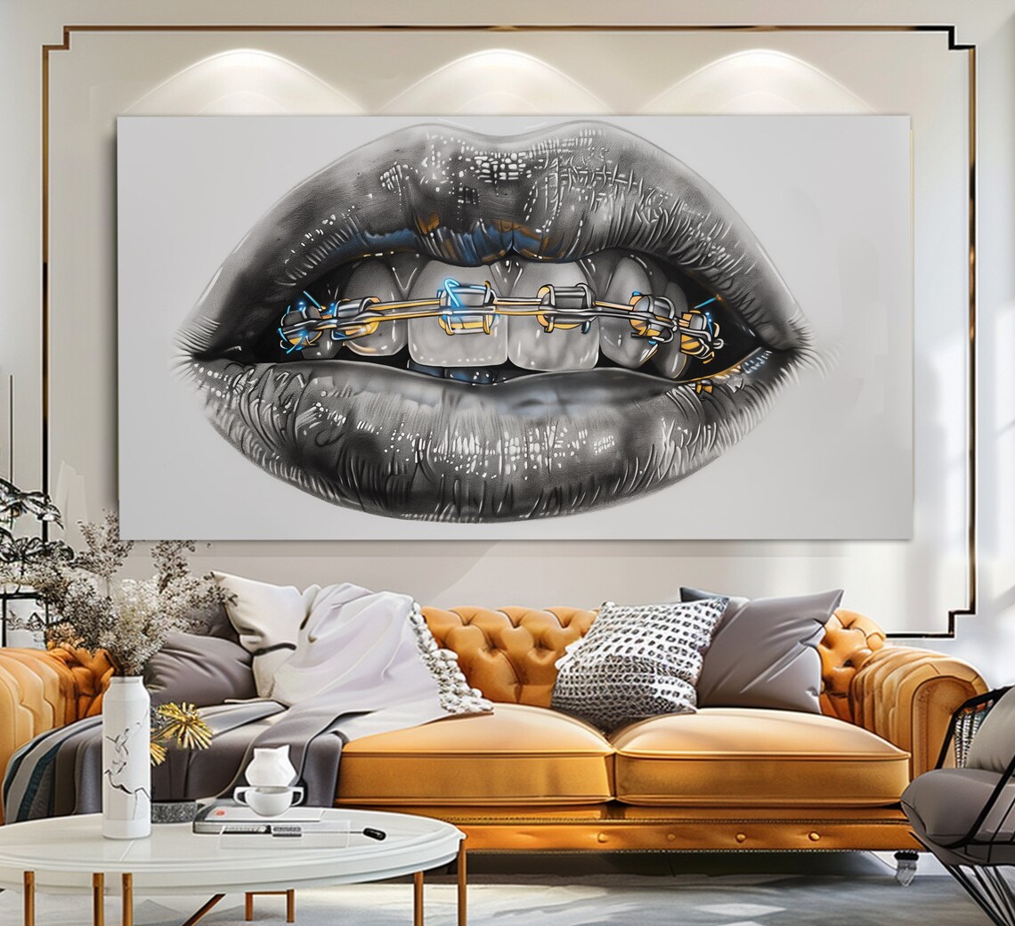 Braces Dental Wall Art Print, Orthodontist Decor