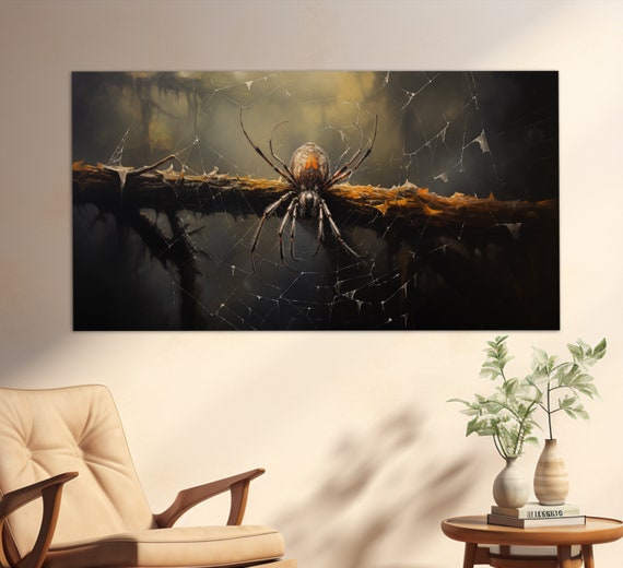 Spider On A Branch Print Gothic Wall Art Gothic Spider Painting Dark Academia Art Gothic Wall Decor Spider Art