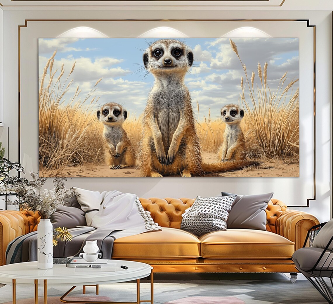 Meerkat Family Print Funny Animals Wall Art Meerkat Painting Meerkat Poster Sheep Wall Art Kids Room Wall Decor - Image 6