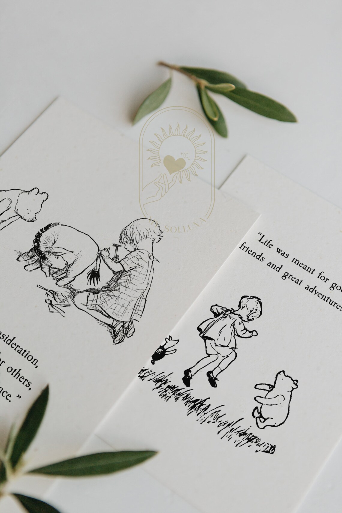 Winnie The Pooh Quote Christening Nursery Art Print - Image 2