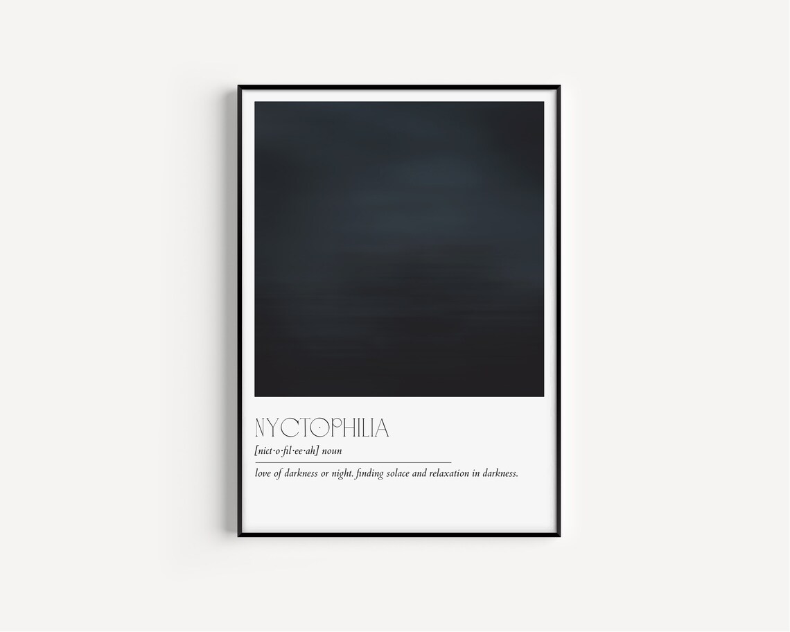 Nyctophilia Definition Minimalist Typography Art Print
