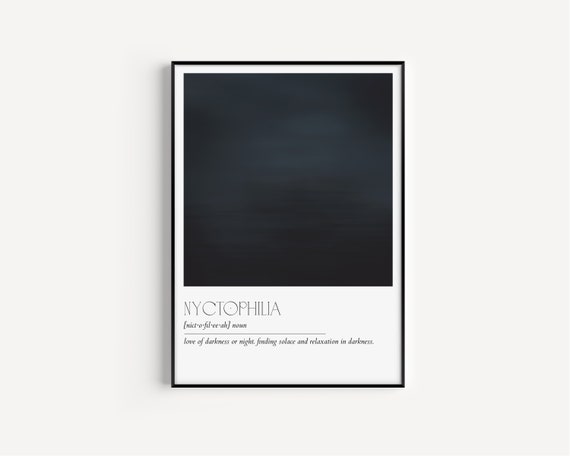 Nyctophilia Definition Minimalist Typography Art Print